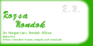 rozsa mondok business card